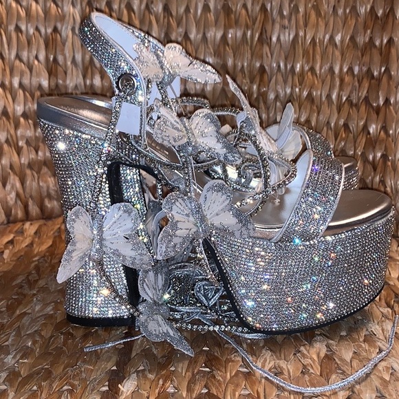 NIB Dolls Kill Rhinestone Pixie Queen Platforms - Picture 6 of 7